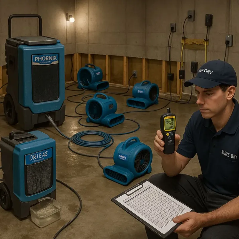 Structural Drying and Dehumidification process in Postville, IA